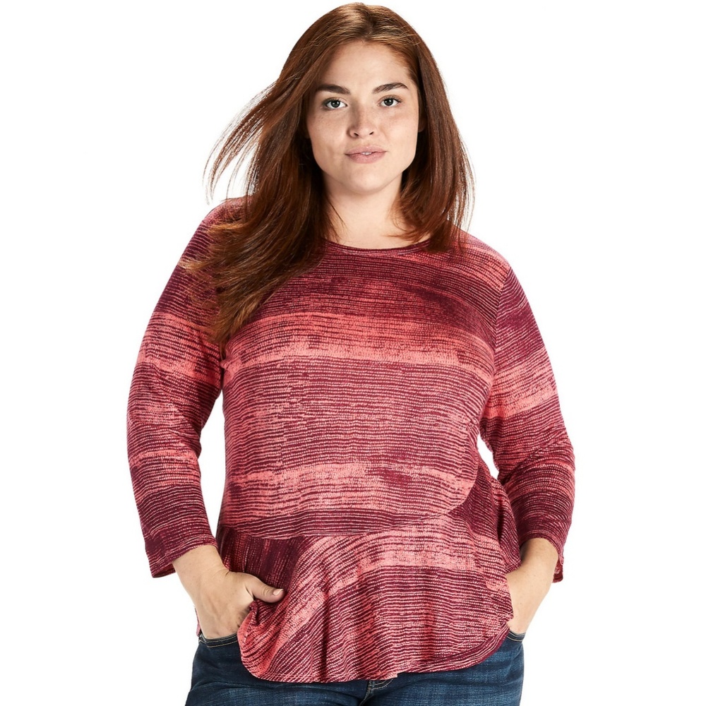 LUCKY BRAND Gorgeous Printed Ruffle Top 1X